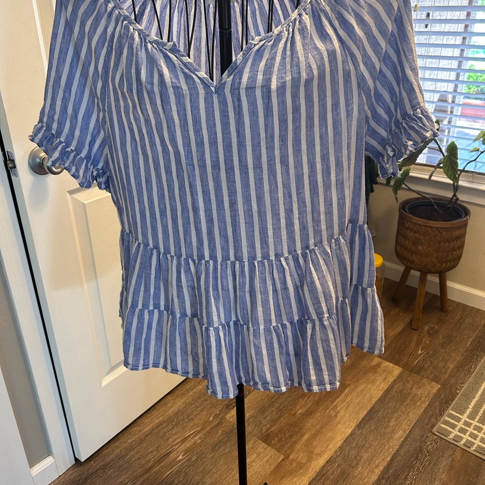 Blue Striped Women's Top